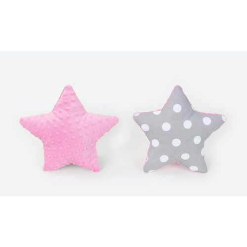 Dreamy csillag formapárna - Pöttyös szürke rózsaszín minkyvel