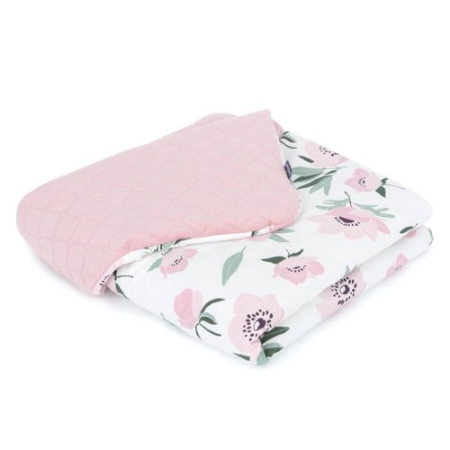 Dreamy babatakaró - Virágok ekrü rózsaszín velvettel