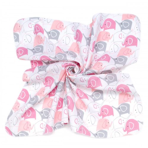  Dreamy 3  darabos muszlin törlőkendő csomag - Rózsaszín elefántok