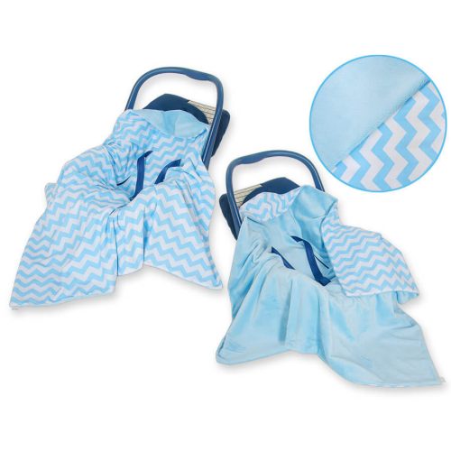 Harmony babaülés-és babakocsi takaró - Cikk cakk kék