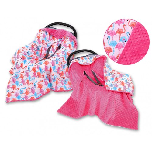Harmony babaülés-és babakocsi takaró - Flamingók pink