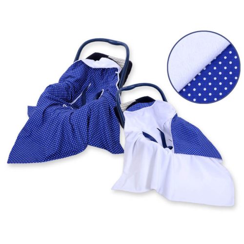 Harmony babaülés-és babakocsi takaró - Mini pöttyös kék