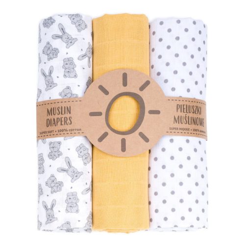  Dreamy muszlin textil pelenkacsomag - Nyuszi mustárral