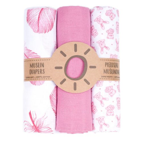  Dreamy muszlin textil pelenkacsomag - Tollak és nyuszik