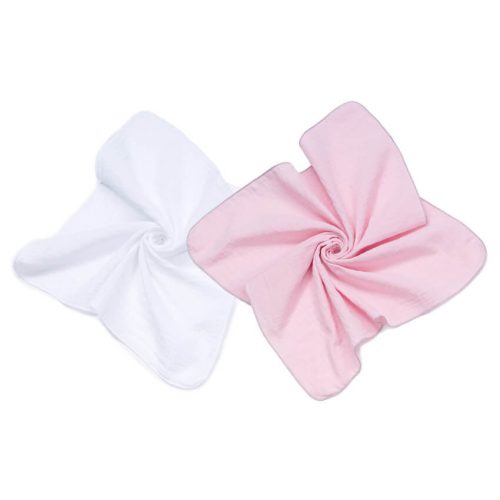  Dreamy dupla muszlin 2 darabos textil pelenkacsomag - Fehér és rózsaszín